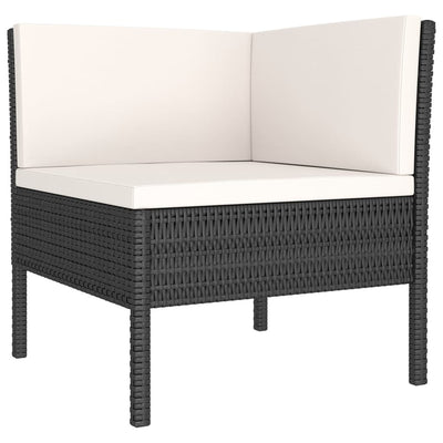 6 Piece Garden Lounge Set with Cushions Poly Rattan Black  Payday Deals