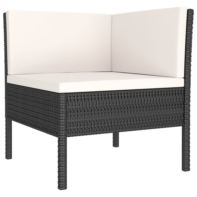 6 Piece Garden Lounge Set with Cushions Poly Rattan Black  Payday Deals