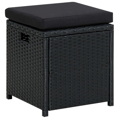 6 Piece Garden Lounge Set with Cushions Poly Rattan Black Payday Deals