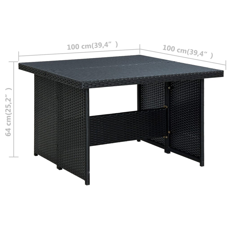 6 Piece Garden Lounge Set with Cushions Poly Rattan Black Payday Deals