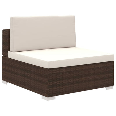 6 Piece Garden Lounge Set with Cushions Poly Rattan Brown Payday Deals