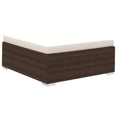 6 Piece Garden Lounge Set with Cushions Poly Rattan Brown Payday Deals