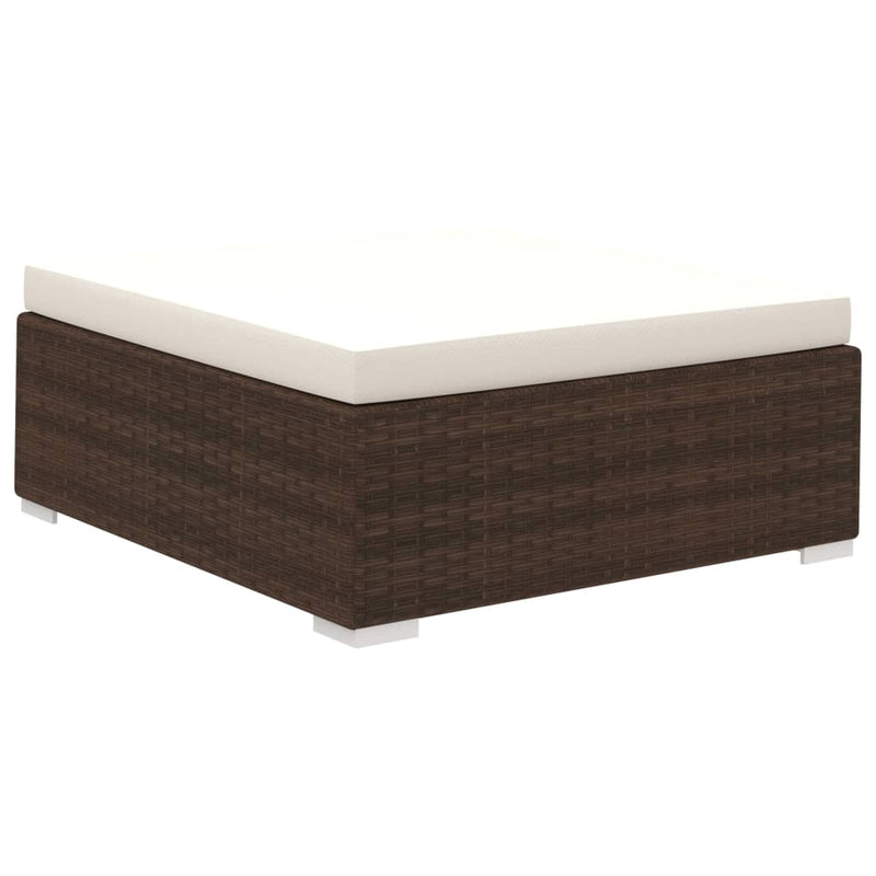 6 Piece Garden Lounge Set with Cushions Poly Rattan Brown Payday Deals
