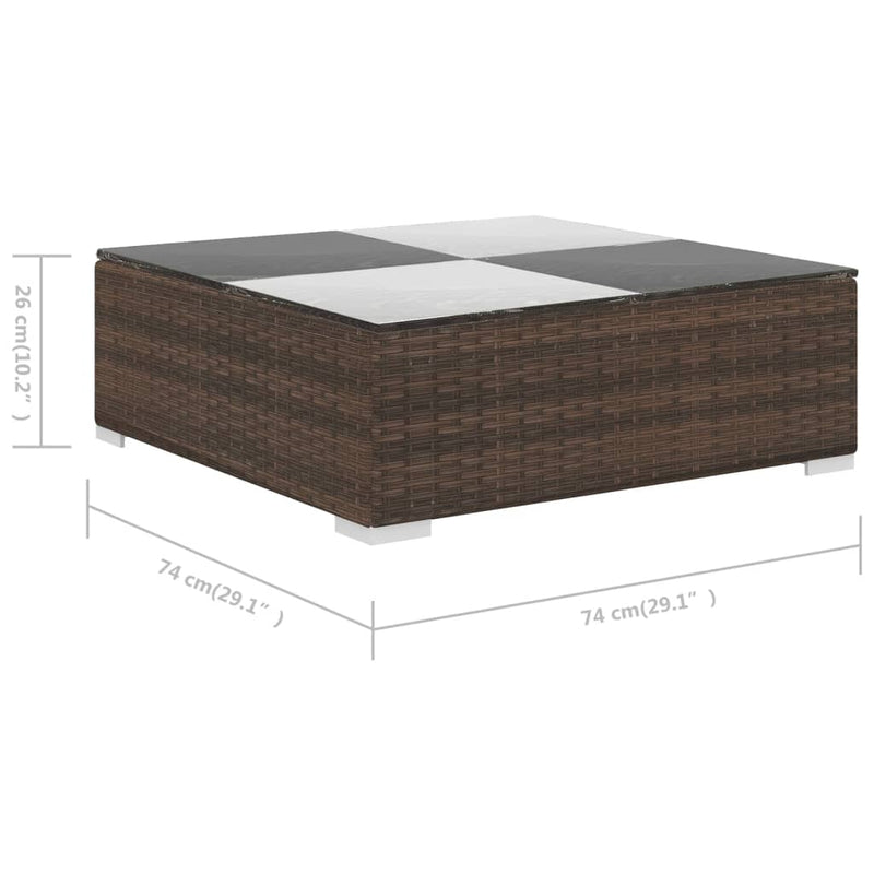 6 Piece Garden Lounge Set with Cushions Poly Rattan Brown Payday Deals