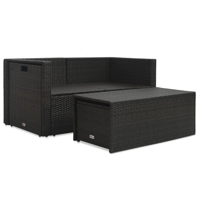6 Piece Garden Lounge Set with Cushions Poly Rattan Brown Payday Deals