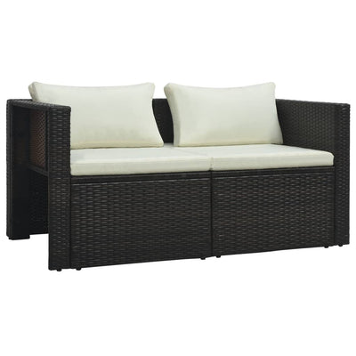 6 Piece Garden Lounge Set with Cushions Poly Rattan Brown Payday Deals