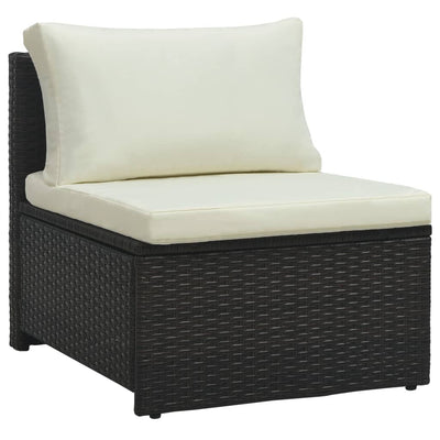 6 Piece Garden Lounge Set with Cushions Poly Rattan Brown Payday Deals
