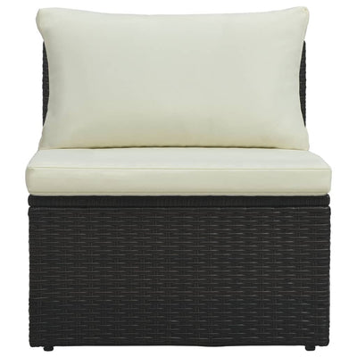 6 Piece Garden Lounge Set with Cushions Poly Rattan Brown Payday Deals