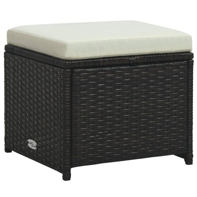 6 Piece Garden Lounge Set with Cushions Poly Rattan Brown Payday Deals