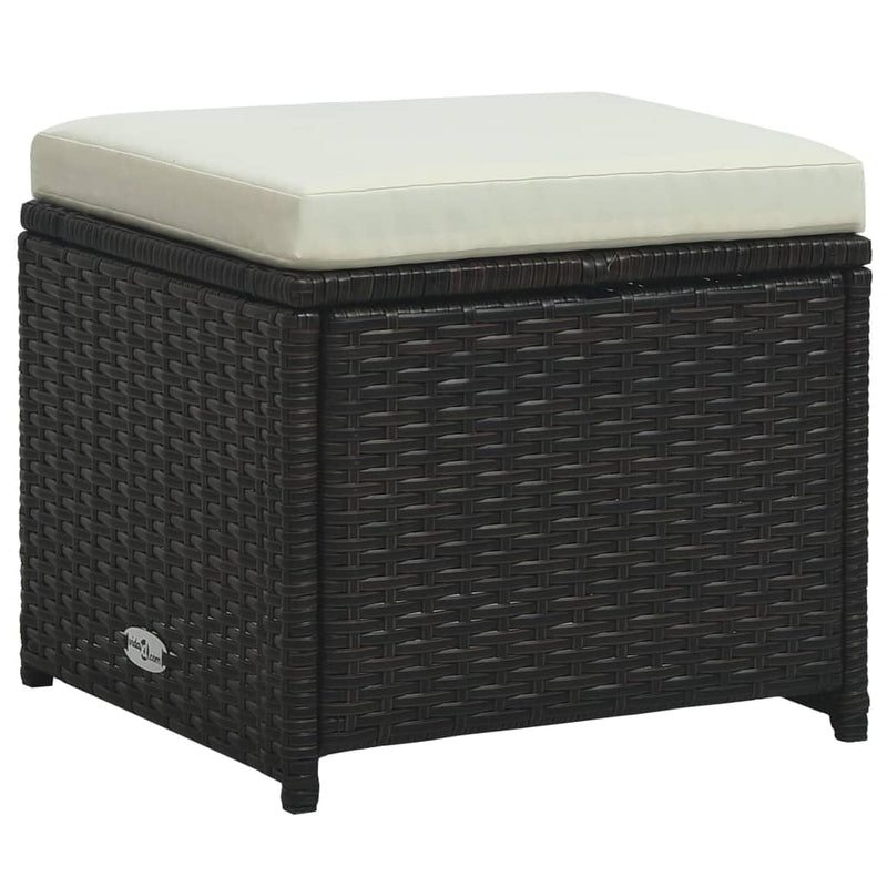 6 Piece Garden Lounge Set with Cushions Poly Rattan Brown Payday Deals