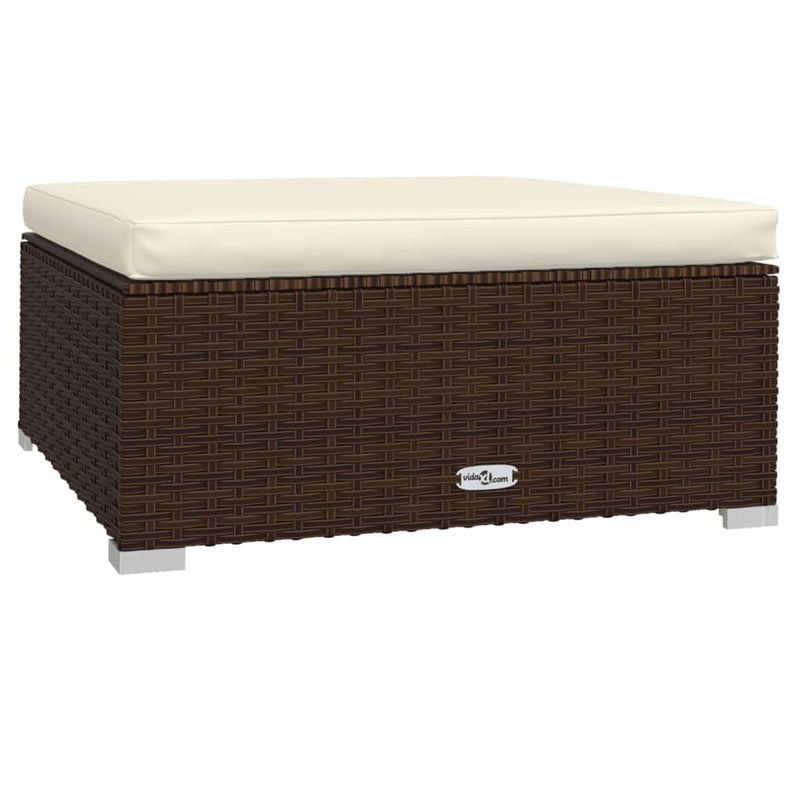 6 Piece Garden Lounge Set with Cushions Poly Rattan Brown Payday Deals