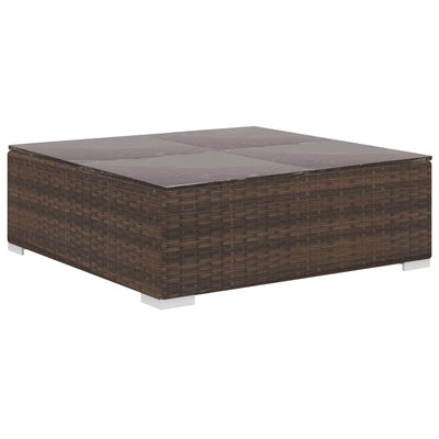 6 Piece Garden Lounge Set with Cushions Poly Rattan Brown Payday Deals