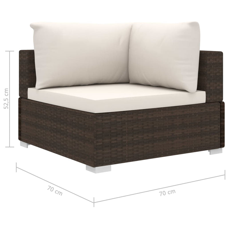 6 Piece Garden Lounge Set with Cushions Poly Rattan Brown Payday Deals