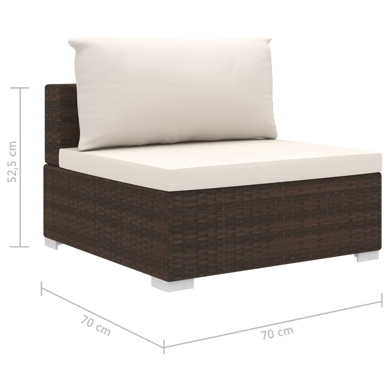 6 Piece Garden Lounge Set with Cushions Poly Rattan Brown Payday Deals