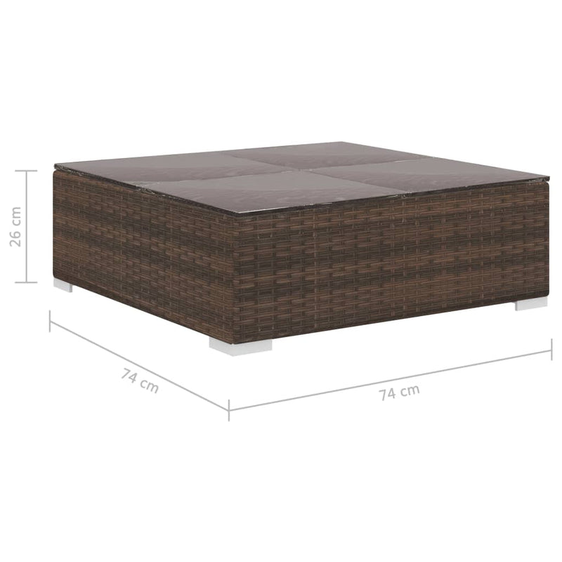 6 Piece Garden Lounge Set with Cushions Poly Rattan Brown Payday Deals