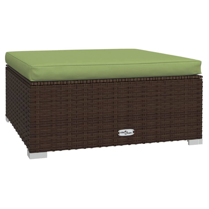 6 Piece Garden Lounge Set with Cushions Poly Rattan Brown Payday Deals