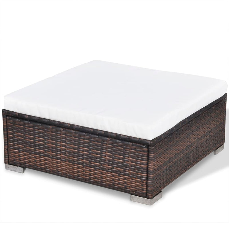 6 Piece Garden Lounge Set with Cushions Poly Rattan Brown Payday Deals