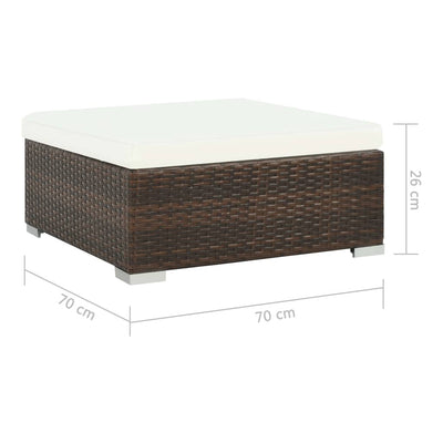 6 Piece Garden Lounge Set with Cushions Poly Rattan Brown Payday Deals