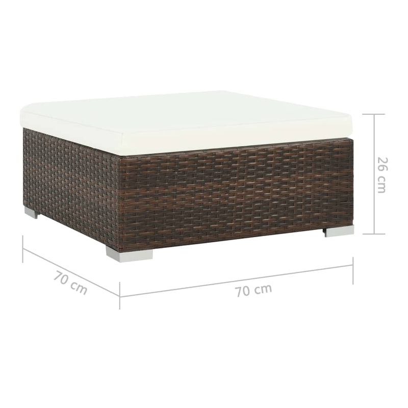 6 Piece Garden Lounge Set with Cushions Poly Rattan Brown Payday Deals