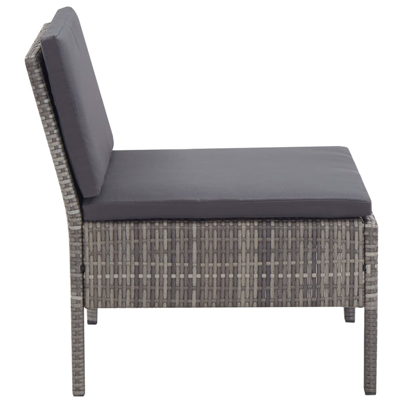 6 Piece Garden Lounge Set with Cushions Poly Rattan Grey Payday Deals