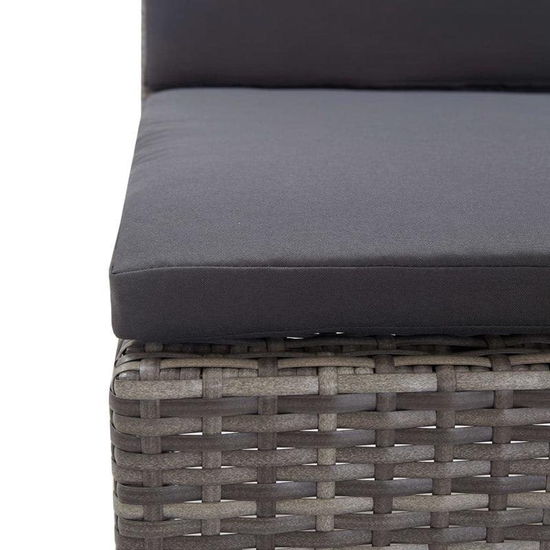 6 Piece Garden Lounge Set with Cushions Poly Rattan Grey Payday Deals