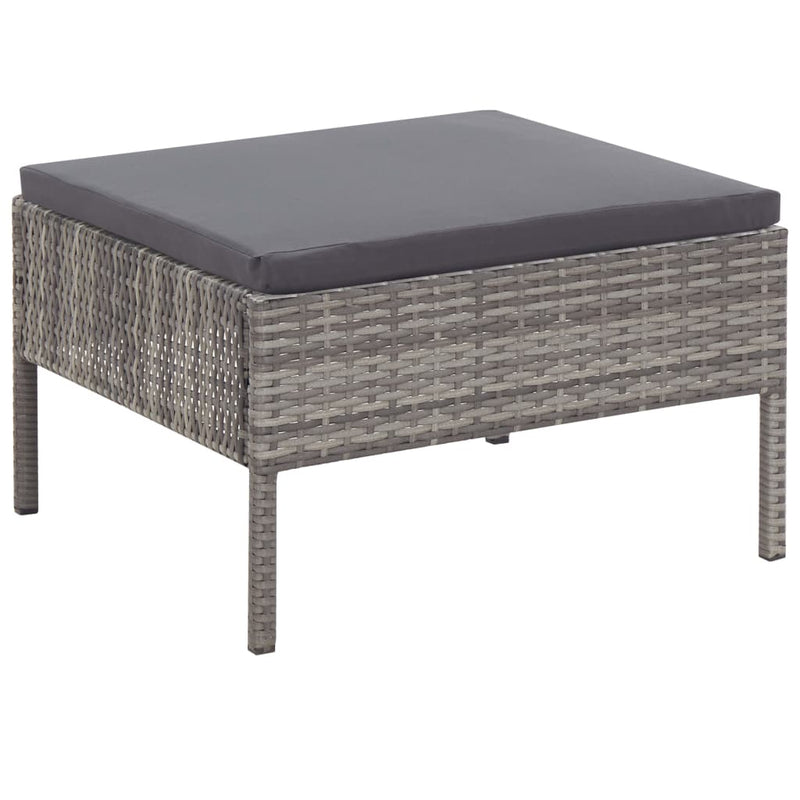 6 Piece Garden Lounge Set with Cushions Poly Rattan Grey Payday Deals