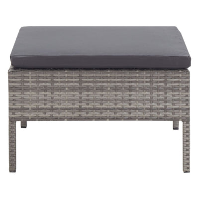 6 Piece Garden Lounge Set with Cushions Poly Rattan Grey Payday Deals