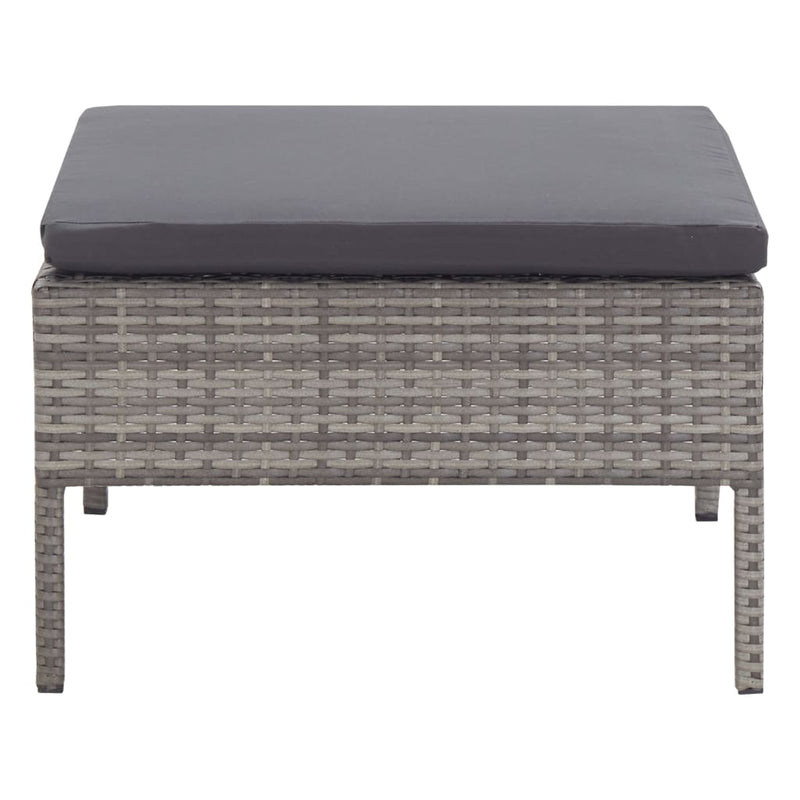 6 Piece Garden Lounge Set with Cushions Poly Rattan Grey Payday Deals