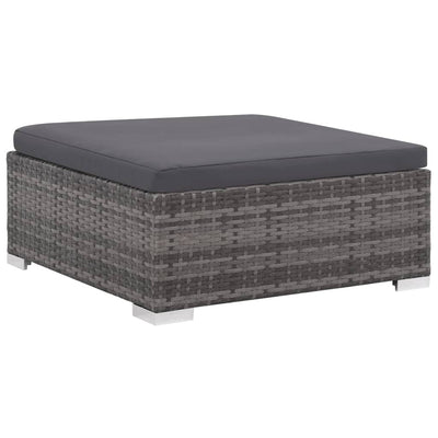 6 Piece Garden Lounge Set with Cushions Poly Rattan Grey Payday Deals