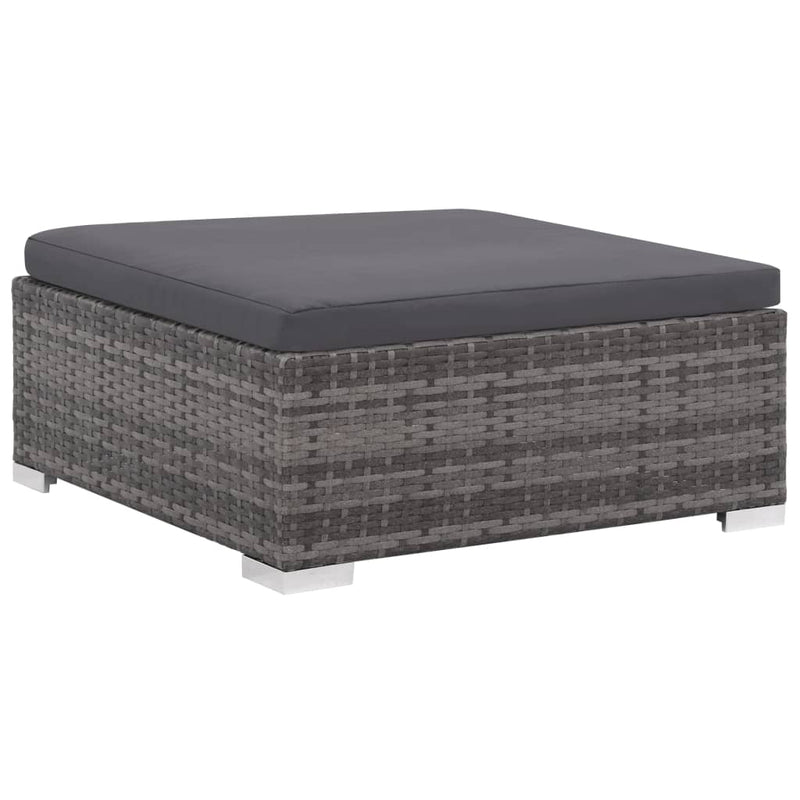 6 Piece Garden Lounge Set with Cushions Poly Rattan Grey Payday Deals