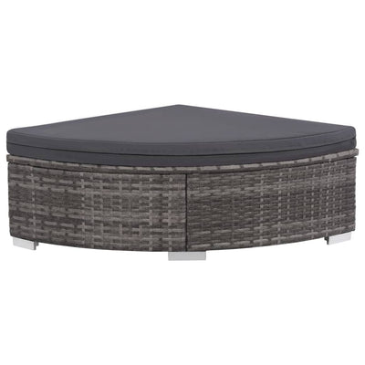 6 Piece Garden Lounge Set with Cushions Poly Rattan Grey Payday Deals