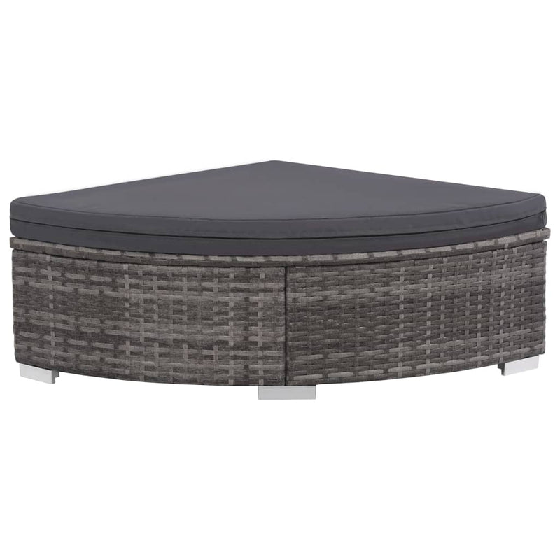 6 Piece Garden Lounge Set with Cushions Poly Rattan Grey Payday Deals