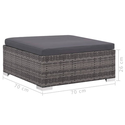 6 Piece Garden Lounge Set with Cushions Poly Rattan Grey Payday Deals