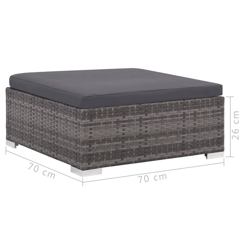 6 Piece Garden Lounge Set with Cushions Poly Rattan Grey Payday Deals