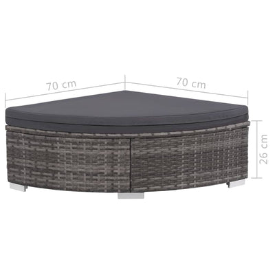 6 Piece Garden Lounge Set with Cushions Poly Rattan Grey Payday Deals