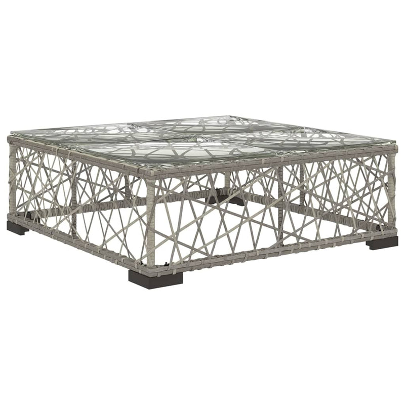 6 Piece Garden Lounge Set with Cushions Poly Rattan Grey Payday Deals