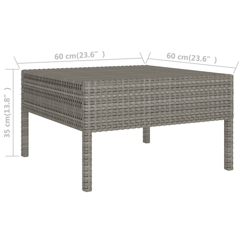 6 Piece Garden Lounge Set with Cushions Poly Rattan Grey Payday Deals