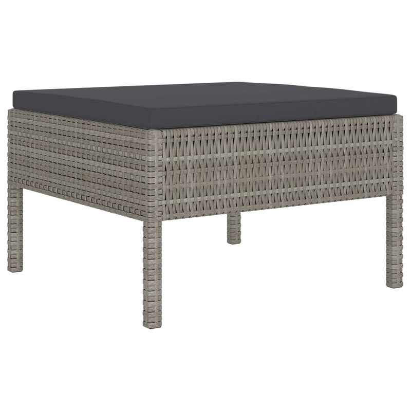 6 Piece Garden Lounge Set with Cushions Poly Rattan Grey Payday Deals