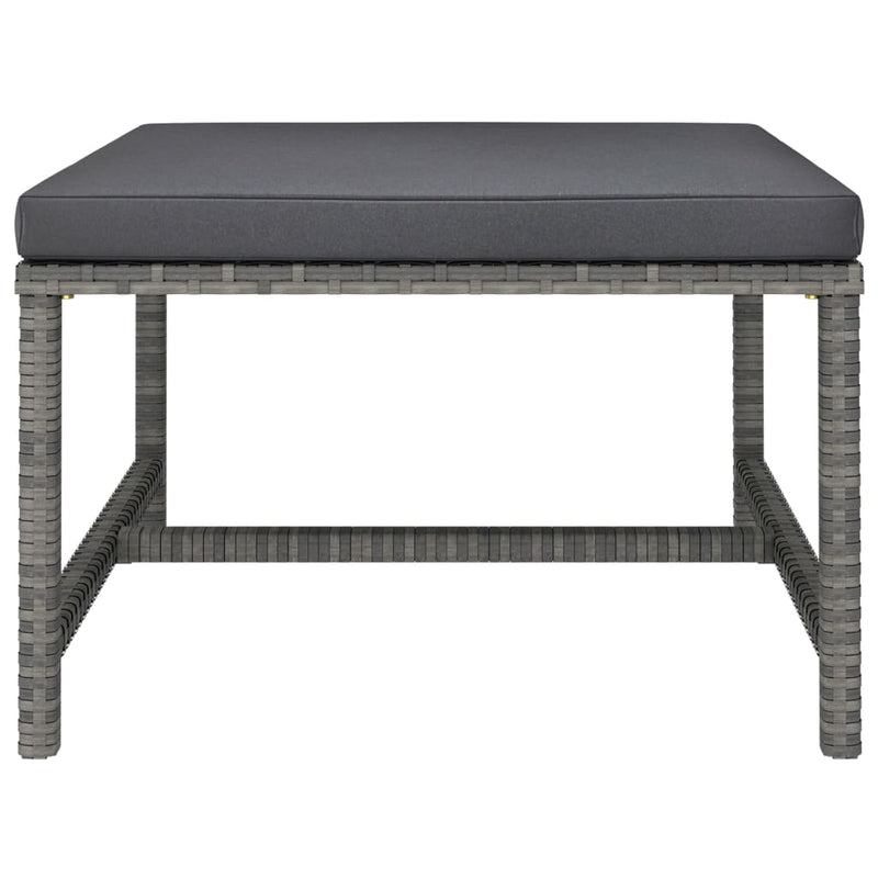 6 Piece Garden Lounge Set with Cushions Poly Rattan Grey Payday Deals