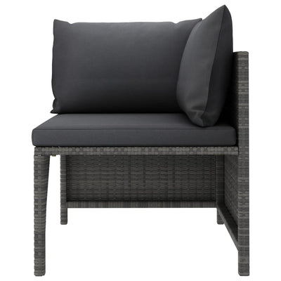 6 Piece Garden Lounge Set with Cushions Poly Rattan Grey Payday Deals