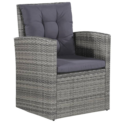 6 Piece Garden Lounge Set with Cushions Poly Rattan Grey Payday Deals