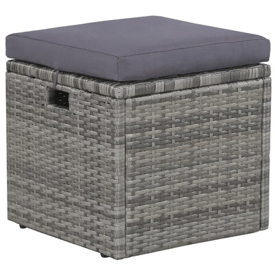 6 Piece Garden Lounge Set with Cushions Poly Rattan Grey Payday Deals
