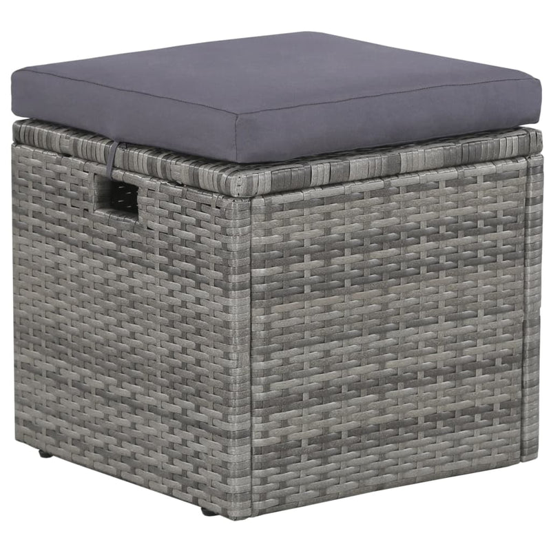 6 Piece Garden Lounge Set with Cushions Poly Rattan Grey Payday Deals