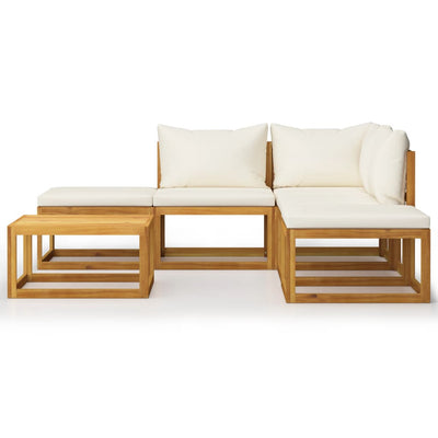 6 Piece Garden Lounge Set with Cushions Solid Acacia Wood Payday Deals
