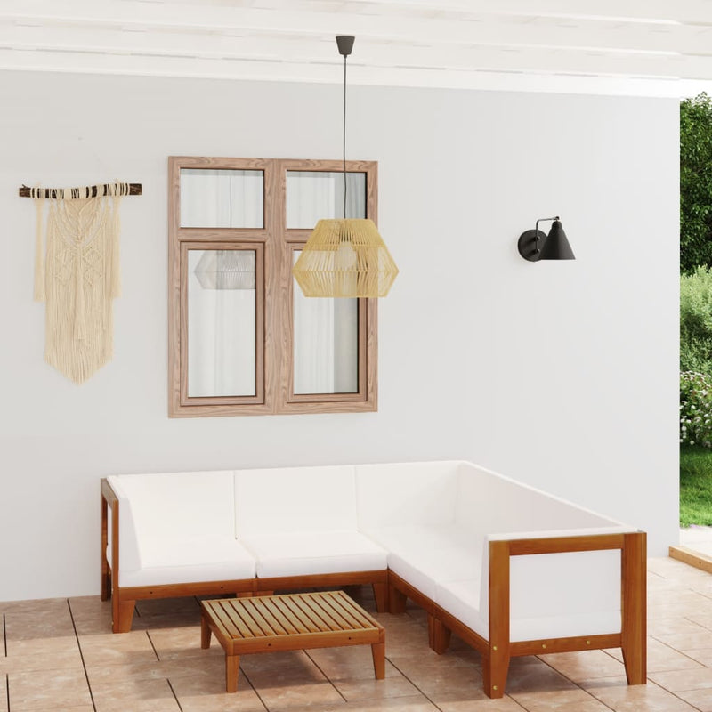 6 Piece Garden Lounge Set with Cushions Solid Acacia Wood Payday Deals
