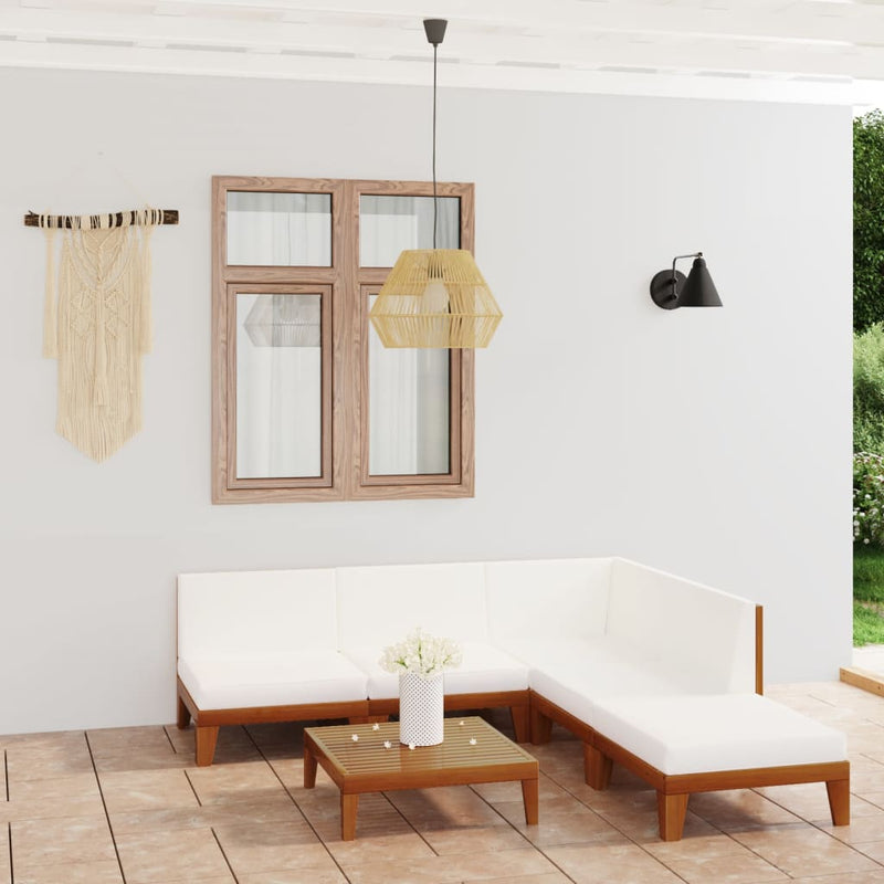 6 Piece Garden Lounge Set with Cushions Solid Acacia Wood Payday Deals