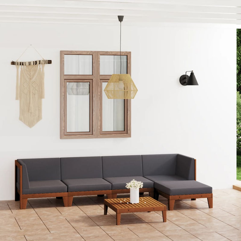 6 Piece Garden Lounge Set with Cushions Solid Acacia Wood Payday Deals
