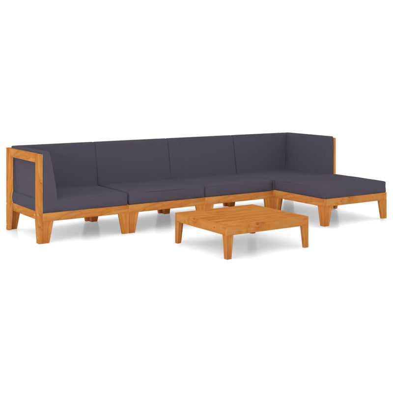 6 Piece Garden Lounge Set with Cushions Solid Acacia Wood Payday Deals