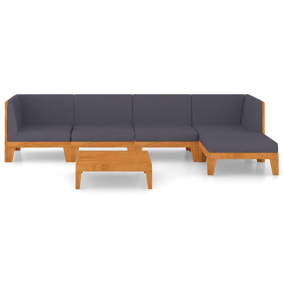 6 Piece Garden Lounge Set with Cushions Solid Acacia Wood Payday Deals