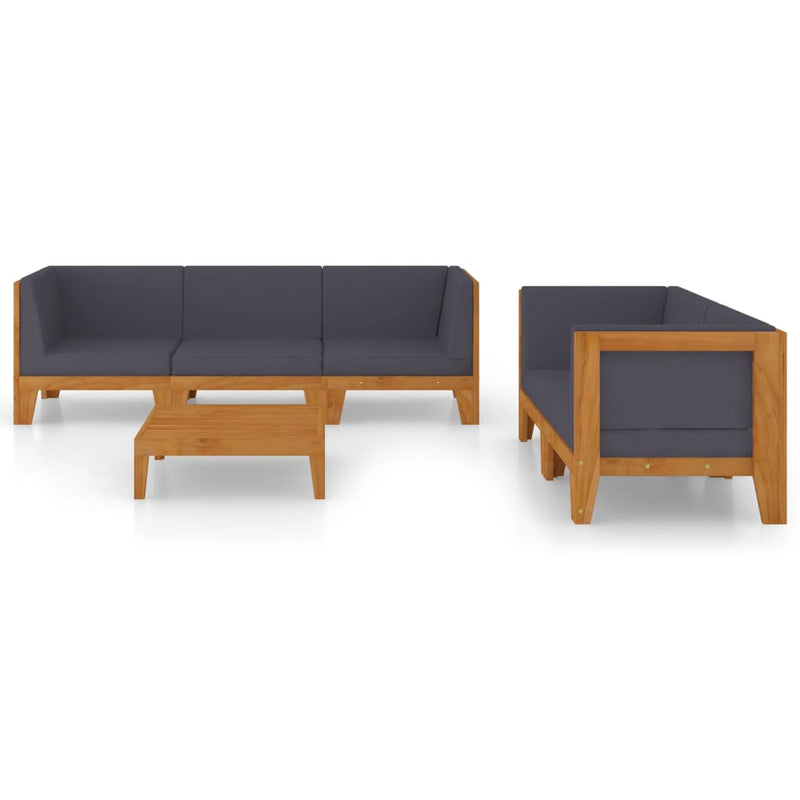 6 Piece Garden Lounge Set with Cushions Solid Acacia Wood Payday Deals
